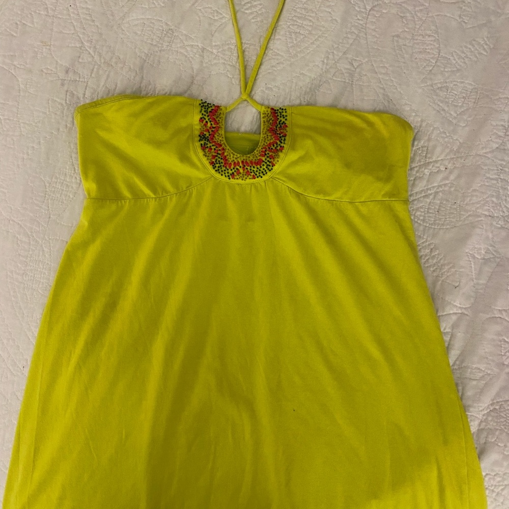 Neon Yellow Embroidered Sundress
